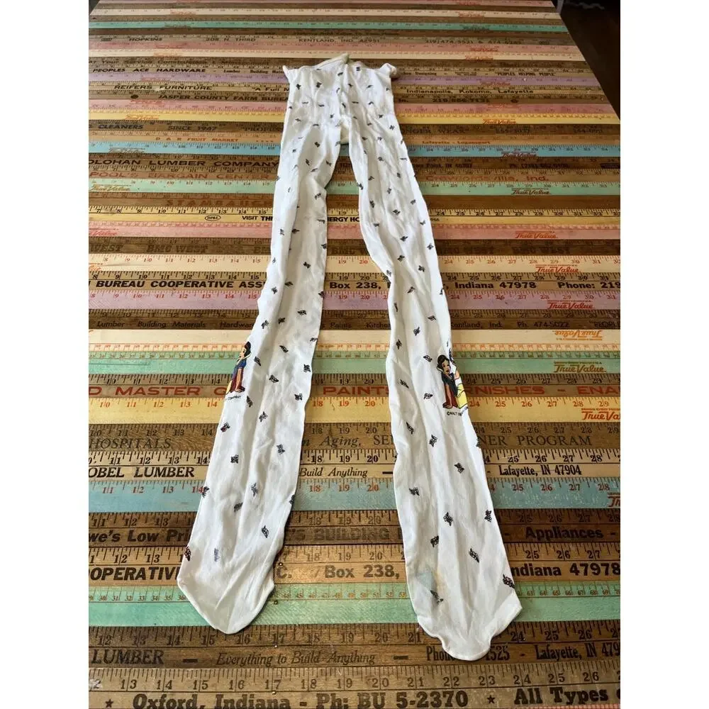Vintage Mickeys Workout Wear Girls Nylon Tights Disney USA Snow White M/L 10/12
